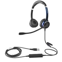 FC22USB主动降噪耳机双边头戴话务耳机USB接口电脑耳机